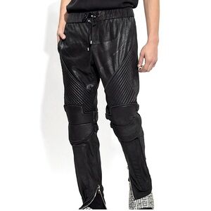 Balmain Leather Bikers Pants
